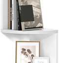 VASAGLE Corner Shelf Wall Mount, 5-Tier Floating Corner Bookshelf, Plant Shelf for Bedroom, Living Room, Bathroom, Home Office, Cloud White