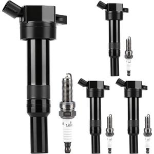 Autoexact Ignition Coil Pack and Iridium Spark Plugs Kit Fit for Hyundai 2012-2016 Elantra 2014-2021 Tucson 2012-2019 Soul Forte Elantra GT/Coupe Forte5 1.8L 2.0L L4, Replaces UF651 97390 4 Sets