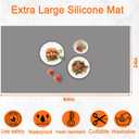 84''x24'' Extra Large Silicone Mat for Kitchen Counter, Heat Resistant Countertop Protector, Non-Slip Waterproof Kitchen Island Mat, Easy to Clean, Black