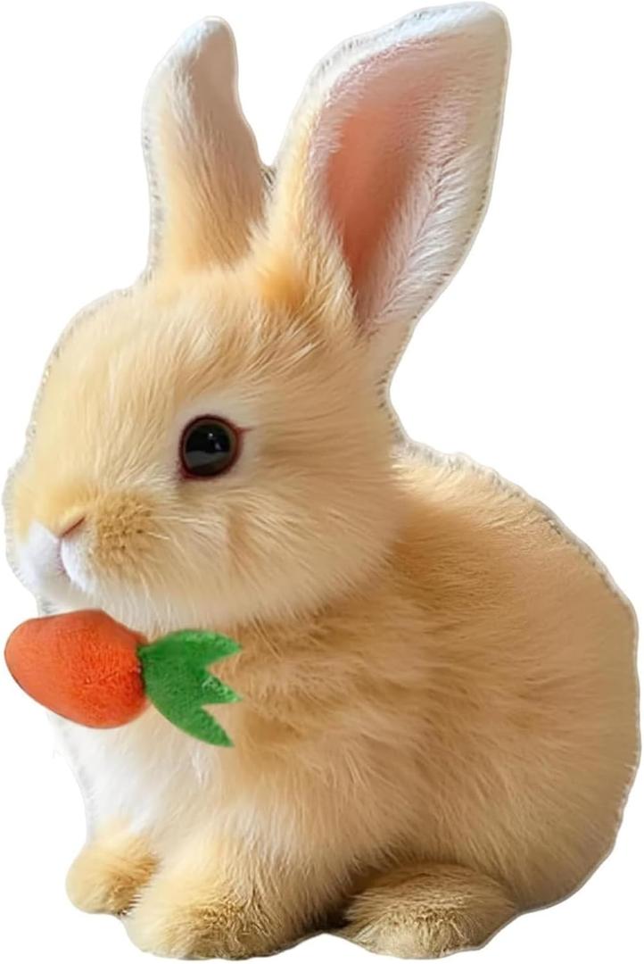 My Realistic Bunny Toy, Easter My Realistic Interactive Bunny - Jumping,Twitching and Shaking Ears (Brown Radish Rabbit)