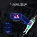 Automotive Circuit Tester 5-120V, Automotive Test Light LED Digital Voltage Display with Black PU Extended Spring Wire, Sharp Hard Steel Probe Vehicle Circuits Low DC Voltage Light Tester for Car RV