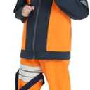 Kids Ninja Costume Halloween Cosplay Outfit for Boys (Orange, M(Height:43"-47"))