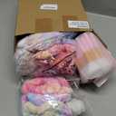 Shinylin 64pcs Spa Sleepover Party Favor Supplies Bulk, Include Face Mask Mixing Bowl Set, Mirror, Headband, Scrunchies, Cosmetic Bags, Face Wash Cloths for Spa Birthday Party (Tie Dye Color)