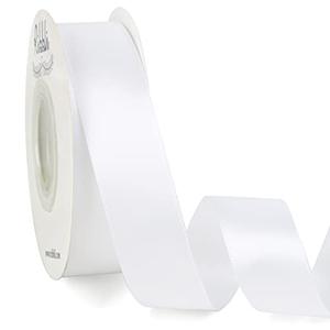 Ribbli Double Faced White Satin Ribbon,1” x Continuous 25 Yards,Use for Bows Bouquet,Gift Wrapping,Floral Arrangement