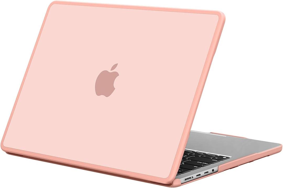 BlueSwan Hard Shell Case Compatible with MacBook Pro 14-inch, 2025 2024-2021 Release M4 M3 M2 M1 Pro/Max Chip, Anti-Cracking and Anti-Fingerprint Soft TPU Bumper, Frosted Baby Pink