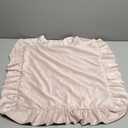 Velvet Throw Pillow 1818 Inches, Light Pink Ruffled Throw Pillow Home Decorative Pillow Solid Soft Velvet Cushion for Bed Sofa Bench Living Room