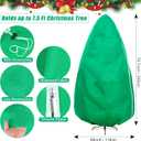Upright Christmas Tree Storage Bag, Tapered Christmas Tree Cover for 7.5 FT Artificial Tree Standing with Ornaments, Tear Resistant Holiday Assembled Xmas Tree Bag with Zipper and Drawstring (Green)