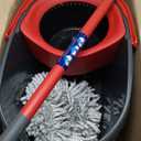 O-Cedar EasyWring Microfiber Spin Mop, Bucket Floor Cleaning System, Red, Gray, Standard