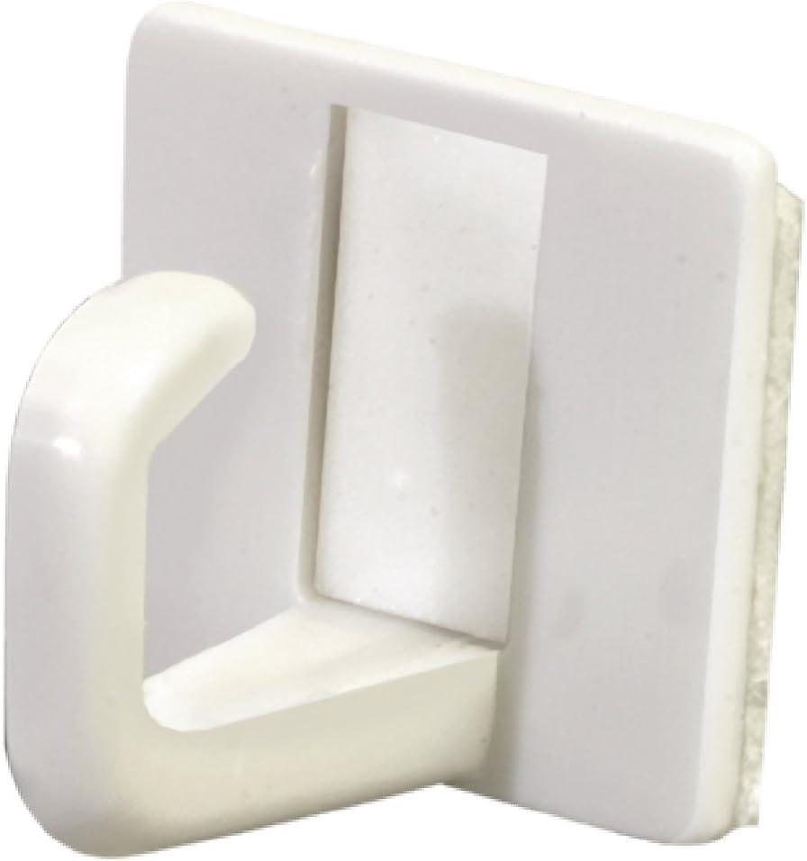 Hillman 122298 Plastic Utility Adhesive Hooks, Small, White, 6-Pcs, 2 Packs