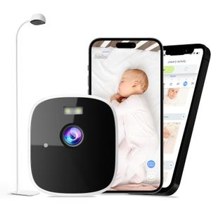 Instababy Smart Baby Monitor with Floor Stand, 2K Crib Camera with AI Breathing Monitor, No Wearables WiFi Baby Camera, Night Vision, Baby Sleep Tracker, Cry & Motion Alerts, Diaper & Feeding Record