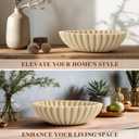 YMXYJM Large Decorative Bowl, Modern Handicraft Bowls for Home Decor, Decorative Fruit Bowl for Kitchen Counter, Ruffle Decor, Stylish Key Bowl for Entry Table, Artificial Travertine Beige
