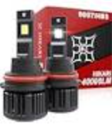 9007 LED Headlight Bulbs 6000lm Auto LED Lights 6000K White Light High Beam and Low Beam High Performance Plug and Play No Flicker Driving Light 1pair