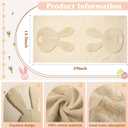 Gilprop 2 Pack Easter Bathroom Hand Towel Cotton Beige Bunny 3D Pattern Dish Towel Easter Gift Set Spring Bunny Bathroom Decor 29 x 13.5 Inch
