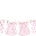 Pink Gingham Baby Dress Bodysuit Banner - Bow Gender Reveal Baby Shower Banner,Floral And Gingham Decorations,Pink Floral Milestone Nursery Decor Keepsake Garland(pink)