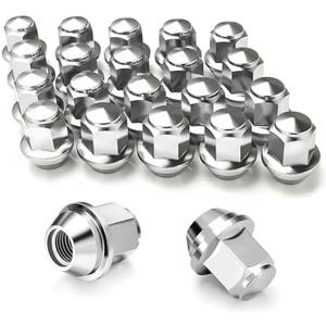 Kadrick 16pcs M14x1.5 Lug Nuts,One-Piece Solid Chrome OEM Factory Style, Replacement for 2015-2024 Edge Mustang Explorer Fusion/Lincoln MKZ MKX,Large Acorn Seat