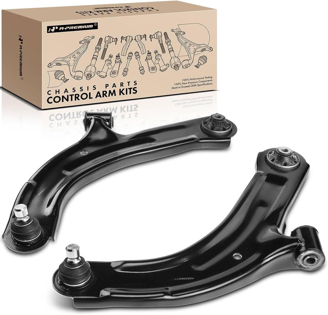 A-Premium 2 x Front Lower Control Arm, with Ball Joint & Bushing, Compatible with Nissan Versa 2007-2012, Cube 2009-2014