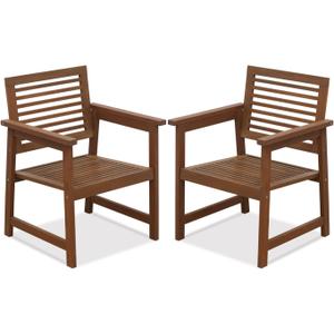 Furinno Tioman Teak Hardwood Outdoor Armchair Armchair w/o Cushion, FG161249R Set of Two