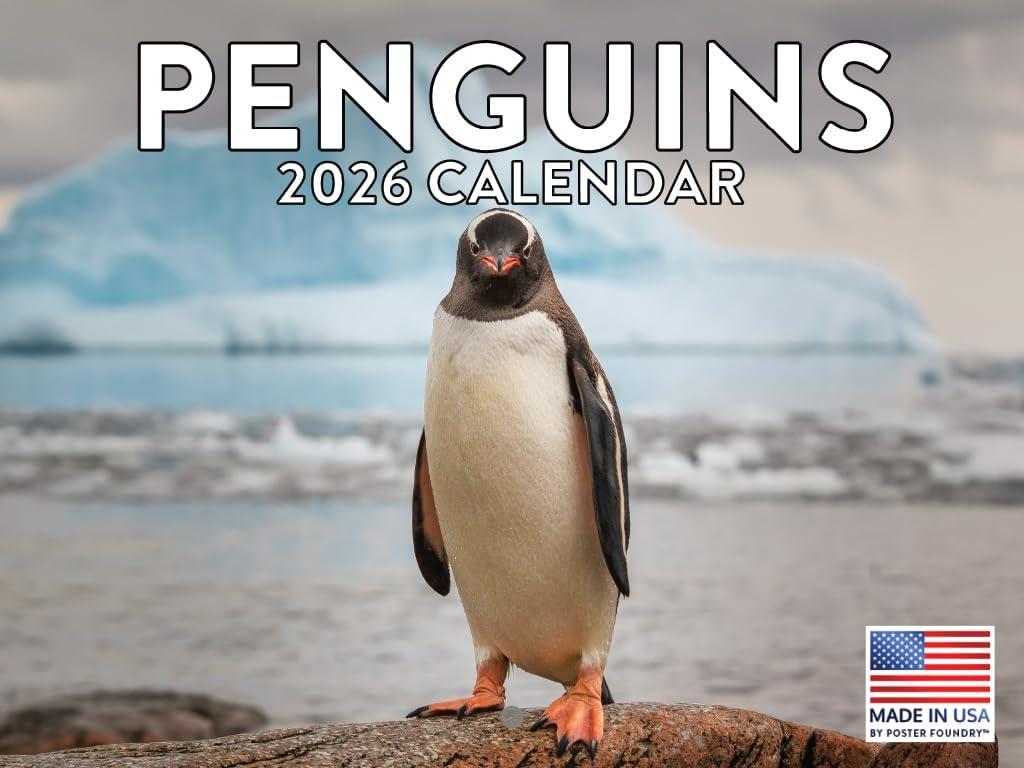 Penguin Calendar 2026 Wall Monthly Penguins Gifts For Penguin Lovers Women Men | American Made In The USA