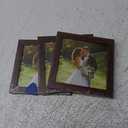 5x5 Picture Frames Brown Woodgrain,Made of Real Glass for 5x5 Rustic Natural Wood Frames Set of 3,Poster/Art Frames,Wall Tabletop Display Gallery Family Memorial Pic Frame Gift