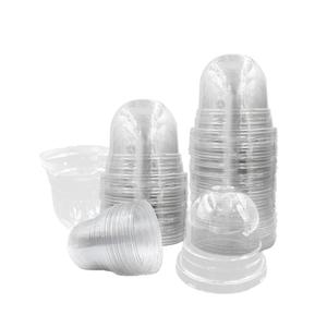 50 Pack Clear Plant Pot Domes, Transparent Seedling Domes Compatible with 4 Inch Seed Starter Pots for Indoor Outdoor Gardening(50Pcs, Clear)