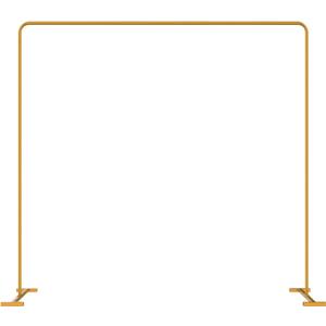 LANGXUN Heavy Duty Metal Square Backdrop Stand Arch for Wedding Birthday Graduation Decorations, Ceremony Reception, Event Party Supplies, Baby Shower Photo Booth Background Supplies (Gold), 8ft x 10ft