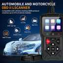 M60 2-in-1 OBD2 Scanner for Car & Motorcycle - ECU Reset, 3-in-1 Battery Test (Start/Charge/Load), Cloud Printing, Live Data & Fault Code Reader, Compatible with All OBD-II Vehicles