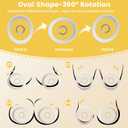 2 Pack 28mm Oval Flanges with Soft Flexible Rim and 105 Wide Angle, Breast Pump Shields Flanges for Medela Pump in Style, Symphony, Freestyle, Sonata, Maxflow and Lansinoh Signature Pro Breast Pumps