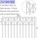 5 Pack 24" L x 15" H Animal Barrier Fence, Underground No Dig Fence Patented Product, 5.5mm Galvanized Stakes with 2 inch Spacing, Anti Digging for Dogs, Total 10Ft(L) X 15in(H) Silver