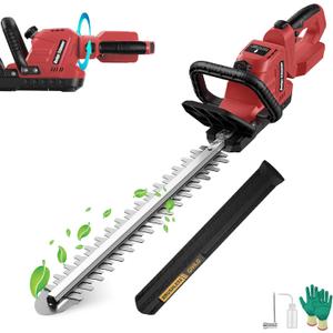 Cordless Hedge Trimmer Compatible with Milwaukee M18 Battery, 20-Inch Electric Hedge Trimmer, Battery Powered Brushless Bush Trimmer, 2/3'' Cutting Capacity, Lightweight & Rotatable Handle(No Battery)