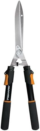 Fiskars Power-Lever Hedge Shears - 25"-33" Extendable Handle - Plant Cutting Scissors - Yard and Garden Tools - Orange/Black