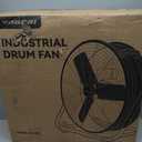 VAGKRI 24 Inch Industrial Drum Fan, 320W High Velocity Floor Fan, 3 Speed Heavy Duty Metal Air Circulator, 360 Tilt with Casters Handle ETL Standard for Patios, Warehouse, Commercial,Basement (Green)