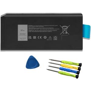 97Wh X8VWF 4XKN5 Laptop Battery Replacement for Dell Latitude 5404 5414 7404 7414 Rugged Extreme Series Notebook CJ2K1 5XT3V 0VCHGN VCWGN 09FN4 XN4KN XRJDF 0W11V7 11.1V 8550mAh