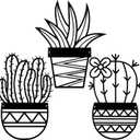 Hotop 3 Pcs Cactus Metal Wall Arts Natural Themed Plant Modern Black Metal Wall Decors for Office Home Living Room Bathroom Housewarming Decor