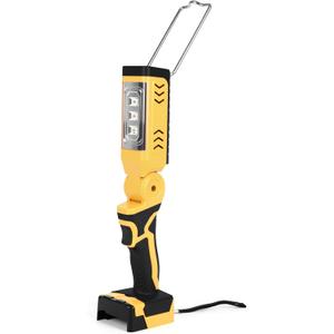 18W6500KCordless LED Work Light Compatible with Dewalt 20v Battery, Portable Flashlight Lamp SOS Mode Strobe Light with USB Charging for Outdoor Camping, Workshop, Job Site, Car Repair (No Battery)