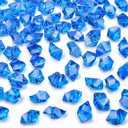 DomeStar Navy Blue Fake Ice Rocks, 150PCS Acrylic Gems Crystals Plastic Diamonds Centerpiece for Vase Fillers DIY Craft Wedding Party Table Scatter Aquarium Tank Cobalt Blue Decorations