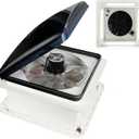 RV Roof Vent Fan with LED Light, 12V DC 14" Super Quiet Reliable Manual RV Roof Fan, 3-Speed, Reversible, 14in
