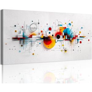 SERIMINO Colorful Abstract Large Wall Art, Geometric Dot Line Minimalist Canvas Prints Paintings, Modern Aesthetic Pictures Wall Decor Living Room Bedroom Game Room, Office Decor Artwork 20"X40"