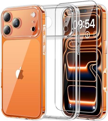 TAURI for iPhone 17 Pro Case, Full Camera Protection with Screen Protector, Anti-Yellowing Military-Grade Protection Shockproof Slim Phone Case for iPhone 17 Pro, Clear