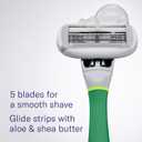 Flamingo Shaving Razor Set for Women - Original Razor Handle, 4 Blade Refills, and Shower Holder - Matcha