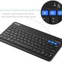 Arteck HB220B Universal Backlit 7-Colors & Adjustable Brightness Multi-Device Slim Portable Wireless Bluetooth 3.0 Keyboard for iOS, Android, Windows Tablet PC Smartphone Built in Rechargeable Battery