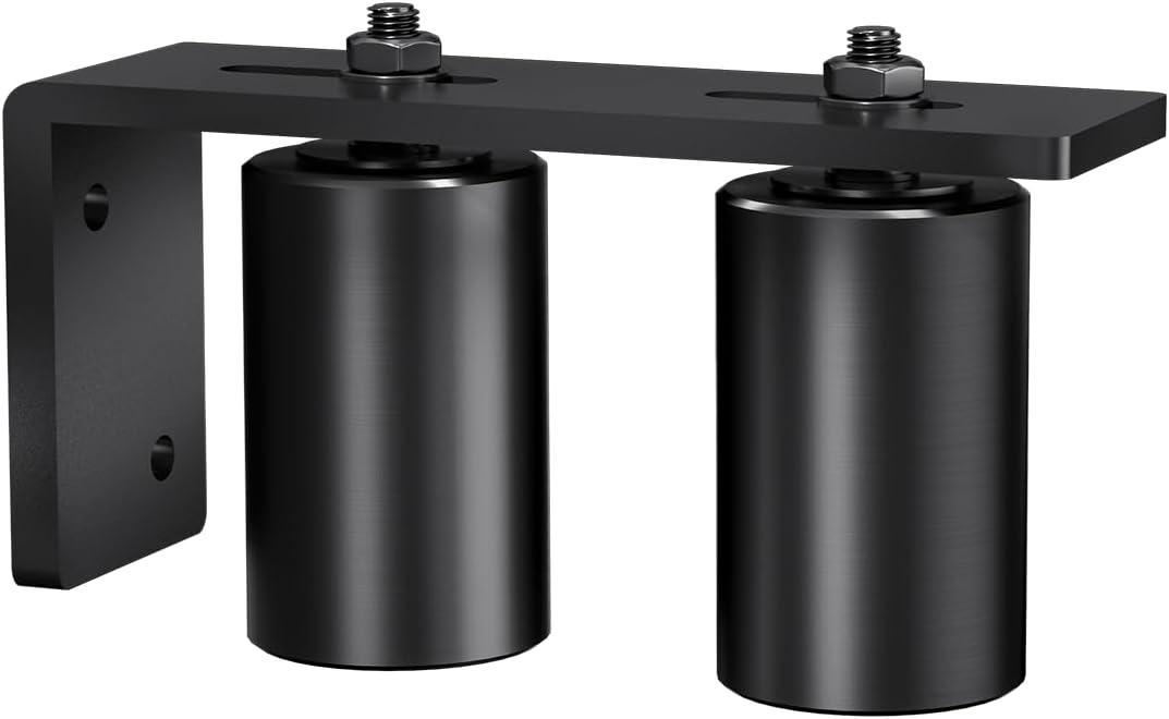 Sdstone Slide Gate Guide Roller 3" Black with L Rear Post Bracket,Universal Adjustable Sliding Gate Rollers,Heavy Duty Sliding gate kit for Sliding Gates and Rolling Doors