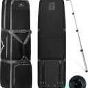 GoHimal Golf Travel Bag with Adjustable Support Rod, 900D Heavy Duty Oxford Fabric Golf Travel Case for Airlines with Wheels