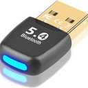 Bluetooth Adapter, Universal USB ReceiverBluetooth Adapter for PC, Bluetooth 5.4 Dongle Receiver, Plug and Play, EDR & BLE, Supports Windows 11/10/8.1/7 for Desktop, Laptop