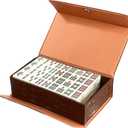 Toyvian 20mm Mini Chinese Mahjong Board Game Set with Storage Box - Beginners Professional Mahjong Game Set Classic Mahjong for Travel or Party