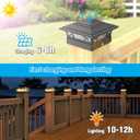 JOFIOS Solar Post Cap Lights Outdoor 6pack - Black Deck Fence Post Lights Solar Powered with 16LEDS 2 Lighting Modes, 4x4/5x5/6x6 Waterproof Fence Post Lights for Garden Patio Porch Backyard