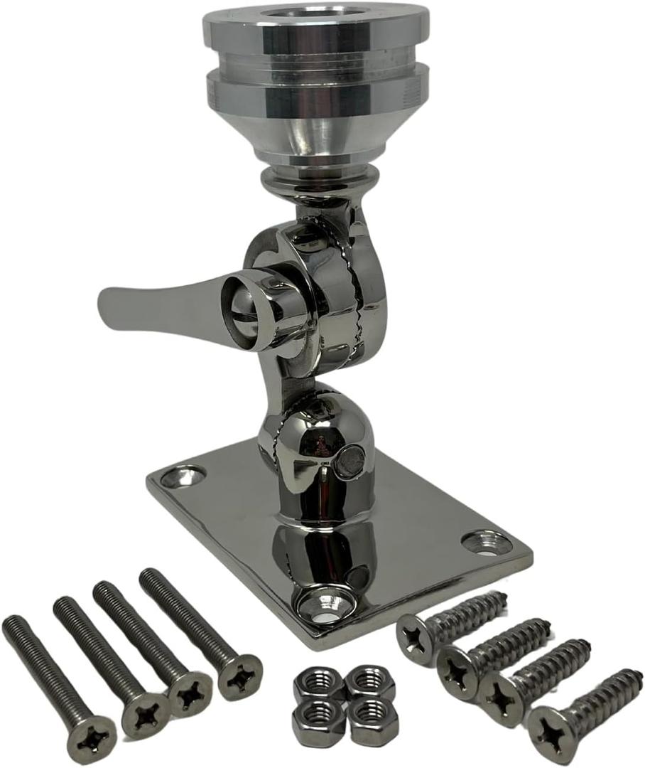 Marine-Grade Heavy-Duty Adjustable Fixed Mount for Starlink Mini Antenna - Flat Dish Base Perfect for Boats, Yachts, Sailboats, and Trawlers (LM-SMINI-HDBRK)