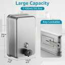Commercial Wall Mount Soap Dispenser - Stainless Steel Bathroom Hand Soap 38.8oz Liquid - Anti-Leak Pump and Large Capacity Brushed Refillable