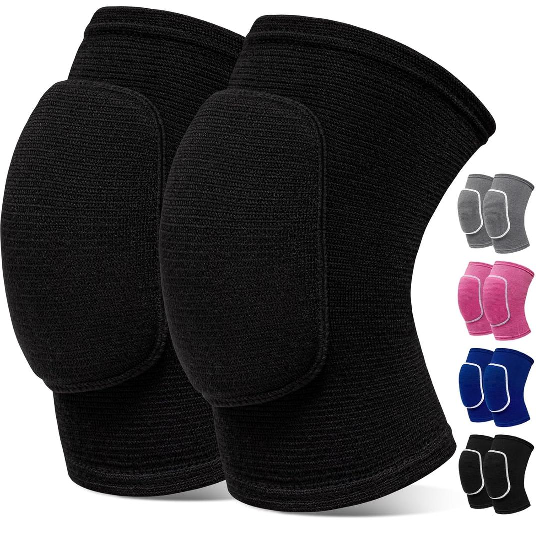 Volleyball Knee Pads,Knee Pads for Women,Men,Kids,Girls,Knee Brace for Basketball Volleyball Football Dance Yoga Tennis Running Cycling Workout Climbing (Black, Medium)