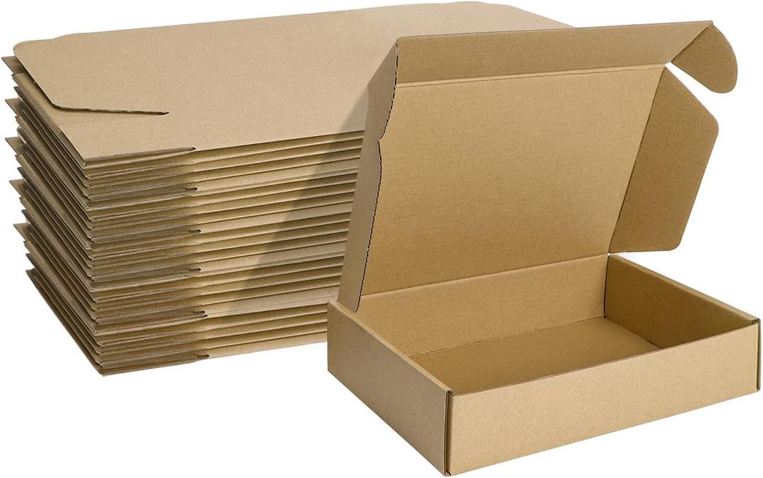 MEBRUDY 9x6x2 Inches Shipping Boxes Pack of 25, Small Corrugated Cardboard Box for Mailing Packing Literature Mailer (Brown)