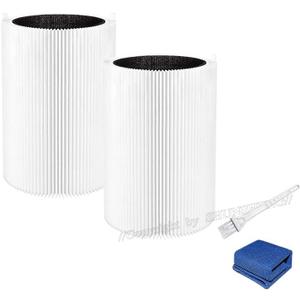 2 Pack Pure 411 Replacement Filters for Blueair Blue Pure 411 411+ and Mini Air Purifier, Include Activated Carbon Filters,1 Clean Brush and 1 Cleaning Cloth